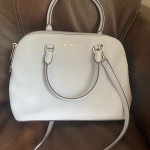 Michael Kors Cindy Pale blue leather dome satchel